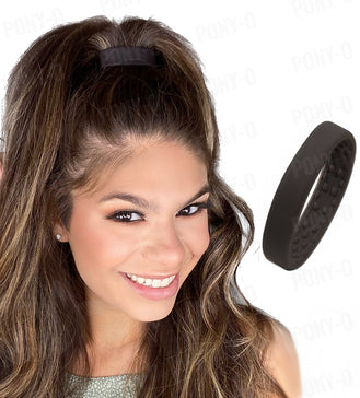  Medium PONY-O for Fine to Normal Hair or Slightly Thick Hair -  PONY-O Revolutionary Hair Tie Alternative Ponytail Holders - 2 Pack Black  Original Patented Hair Styling Accessories : Beauty